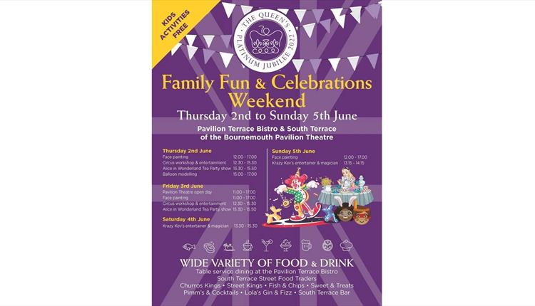 Family fun weekend for the jubilee at the Pavilion Theatre terrace