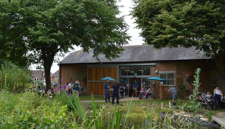 photo of the Kingfisher Barn Visitor Centre on a clear day