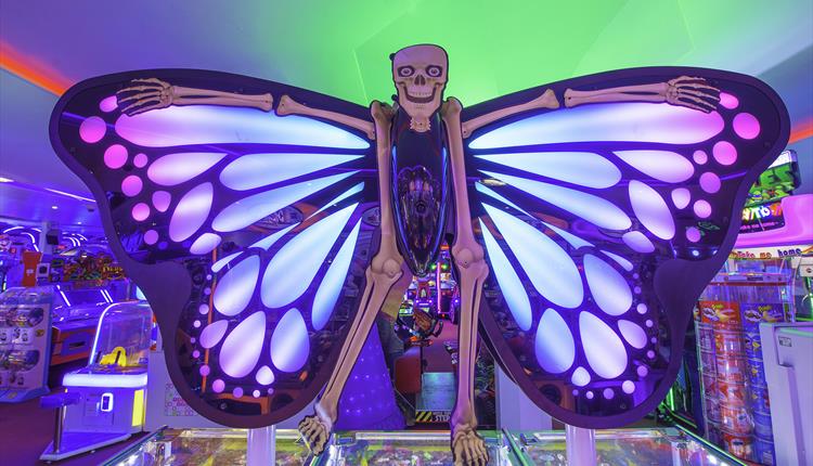 spooky video games and Trick or Treat bags at Pier Amusements Halloween fun
