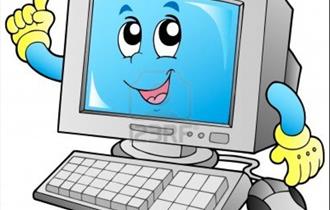 A cartoon computer