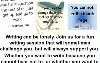 Keeping up Creative Writing Evening Group