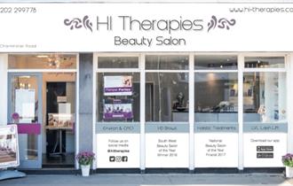 the front of a beauty salon called Hi Therapies.