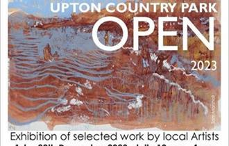 Picture of waves in front of the land with promotion text for the exhibition