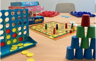 Photo of bright and colourful games ready to be played.