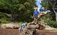 Alum Chine Play park kids on log with ropes