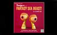Fantasy sea beast with red background