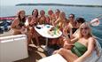 Castaway Luxury Boat Charters Group Fun on Deck