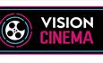 vision cinema logo in pink and blue