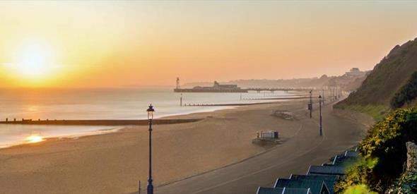 Bournemouth Beach and Pier with a beautiful sunset
