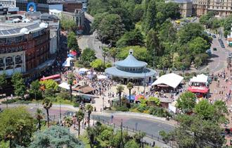 Birds eye view over Bournemouth Square