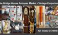 A collage of images from the emporium with the text: 'Welcome to The Bridge House Antiques Market - Vintage Emporium - tel: (01202) 574440