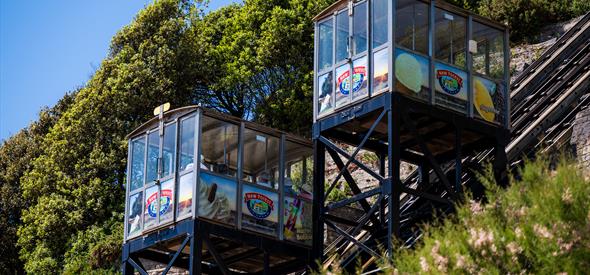 West Cliff Lifts in Bournemouth servicing cliff top to promenade