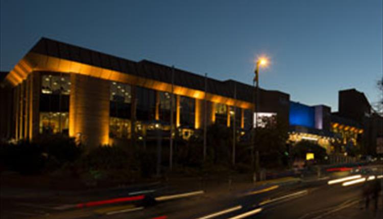 Outside of the BIC at night