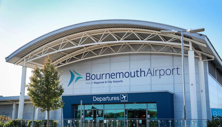 Departure entrance to Bournemouth International Airport.