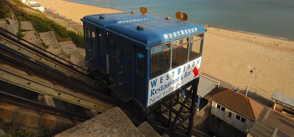 West Cliff Lift over Seafront in Bournemouth