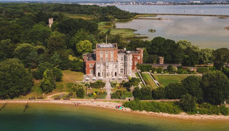 Aerial photograph of the stunning Brownsea island castle