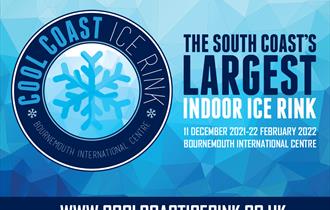 Cool coast promotion poster with dates and snowflake logo