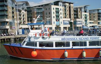 The Greenslade Boat that routes to Brownsea Island in front of Poole Quay