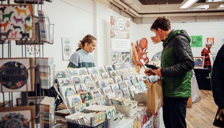 Cards being sold at a market