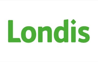 Londis green logo with a white background