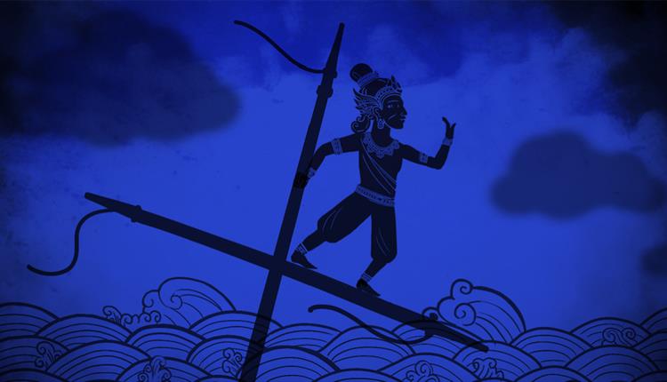 Thai folk tale with blue background