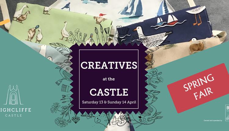 Creatives at the Castle - Spring Fair poster with duck fabric in the background