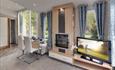 Stylish living room and TV Meadowbank Holidays