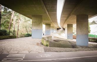wide shot of the site location under the wessex way