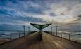 Moody skies over Boscombe pier in Bournemouth