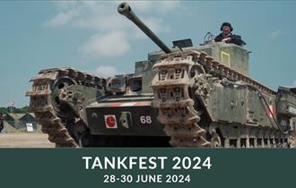 One tank with a banner at the bottom