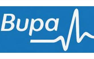 Bupa logo in blue and white