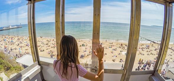 View from the West Cliff Lift over Seafront in Bournemouth
