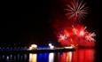 Fireworks over the end of Bournemouth Pier; a summer tradition in Bournemouth