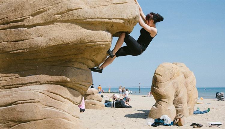 Bouldering at Boscombe Beach