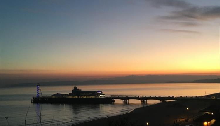 Sunset view over Bournemouth Pier from the Russell-Cotes