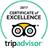 TripAdvisor - Certificate of Excellence