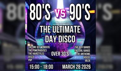 80's versus 90's, over 30's day Disco
