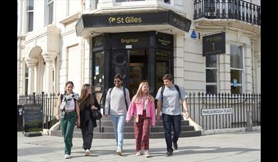 St Giles College with students.