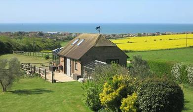 The old stable building with sea view