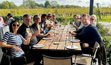 Great British Wine Tours - group having lunch