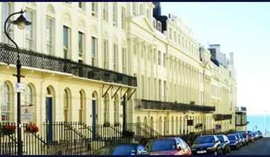 Exterior of building with sea view