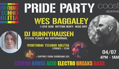 Worthing Techno Militia presents Worthing Pride Party w/ Wes Baggaley, DJ Bunnyhausen