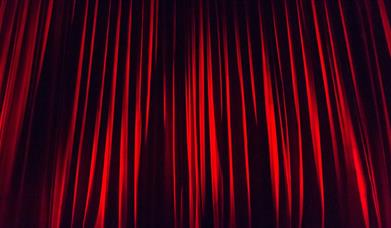 Red stage curtains