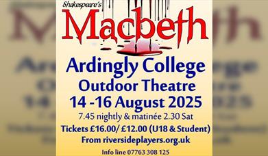 Macbeth Ardingly College Outdoor Theatre 14 - 16 August 2025