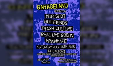 Garageland Brighton - Mug Shot, Hot Fiends, Trash Culture, Real Life Goblin, Brainface