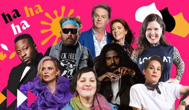 Brighton Comedy Festival - image shows a group of headliner comedians taking part in the comedy festival.