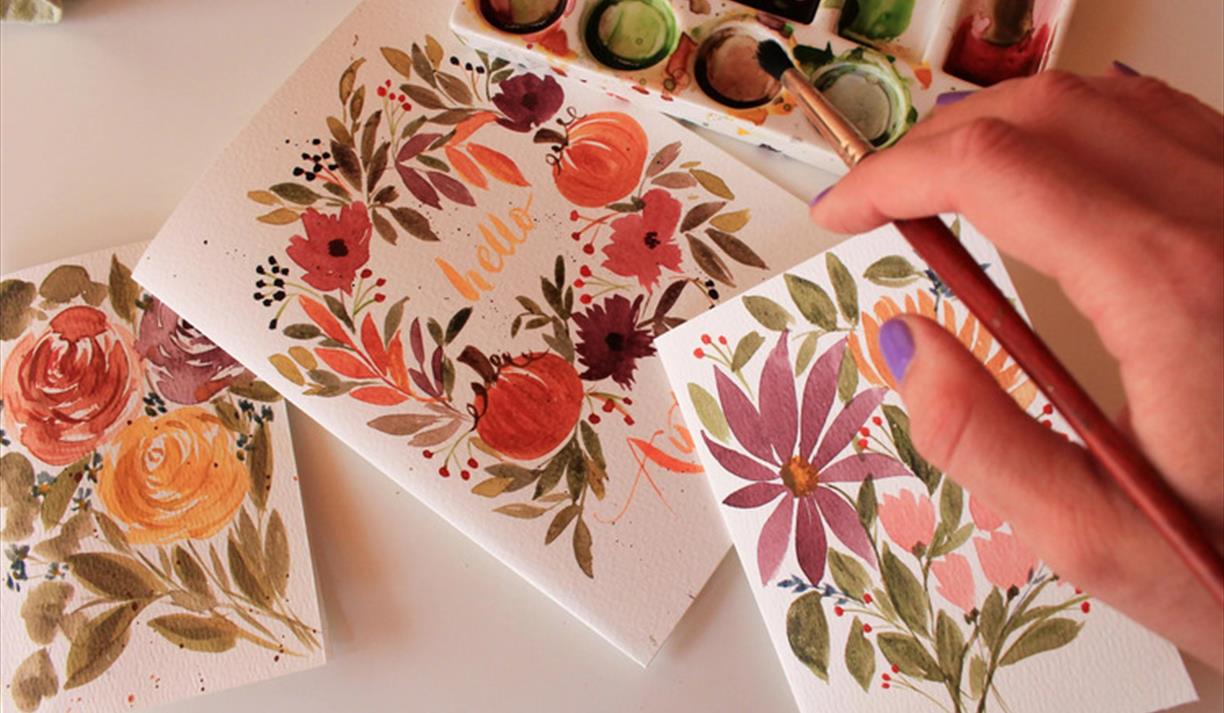 Autumnal Watercolour Floral Cards Workshop