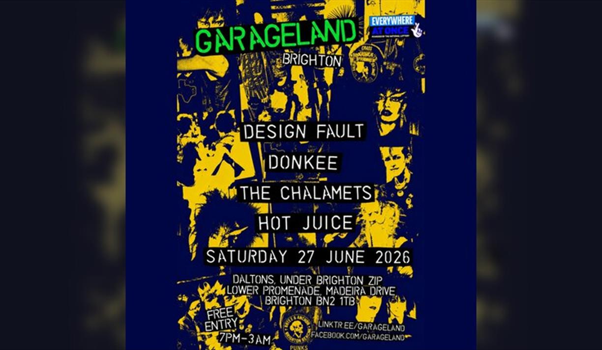 Garageland Brighton -  Design Fault, Donkee, The Chalamets, Hot Juice + More