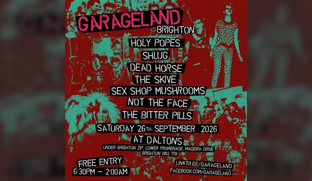 Garageland Brighton - Holy Popes, Shlug, Dead Horse, The Skive, Sex Shop Mushrooms, Not The Face, The Bitter Pills