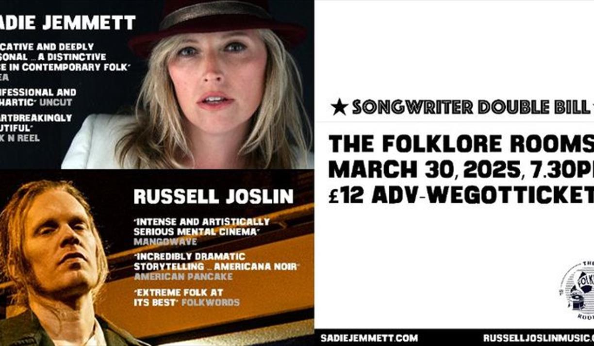 Sadie Jemmett & Russell Joslin - SONGWRITER DOUBLE BILL @ Folklore Rooms, Brighton